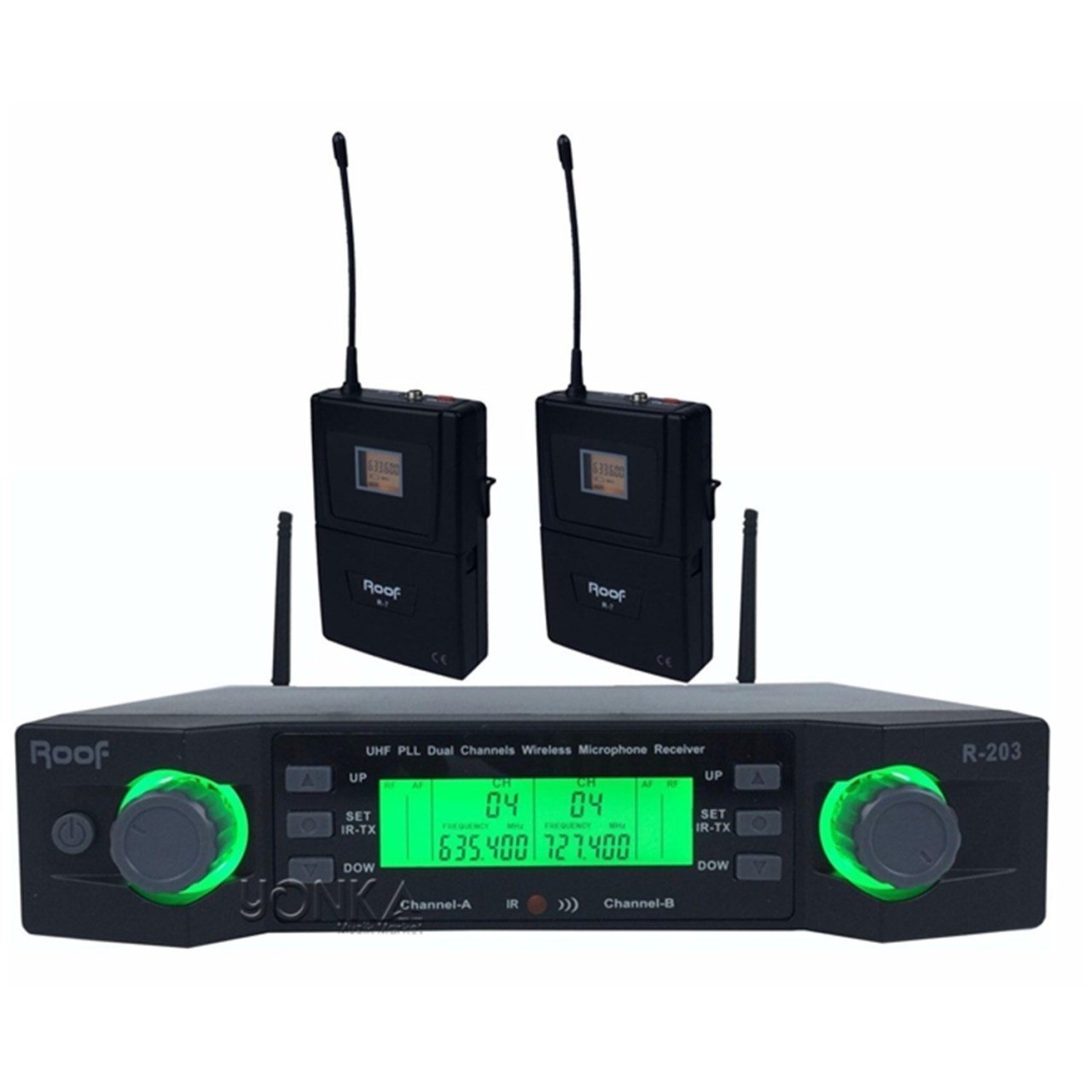 Roof R-203Y Uhf Band Dijital Çift Yaka Tipi Telsiz Kablosuz Mikrofon