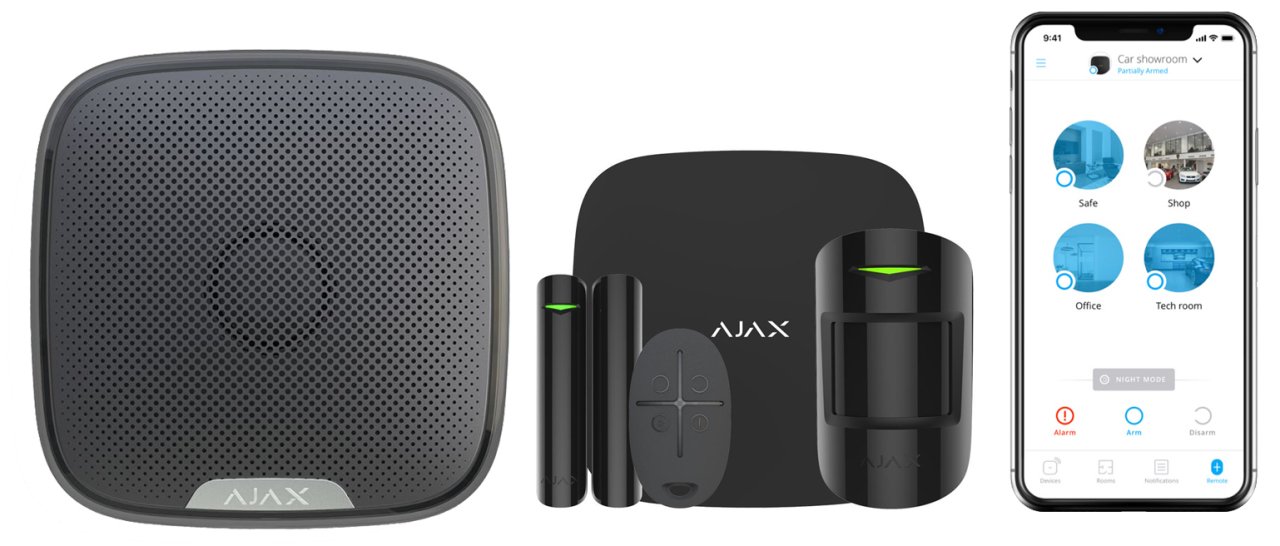 Kablosuz Alarm Seti SİYAH - Hub+Siren+M.Kontak+Pır+Kumanda