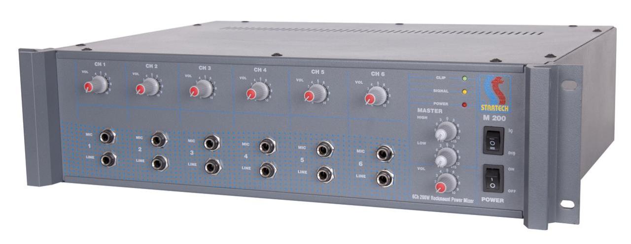 Startech Mono M/200 6 Kanal 200 Watt Mono Amfi